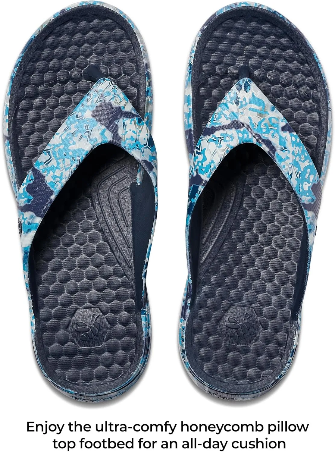 Joybees Mens Casual Flip Flops, Comfortable Thong Sandals with Arch Support for Beach and Pool, Water Friendly