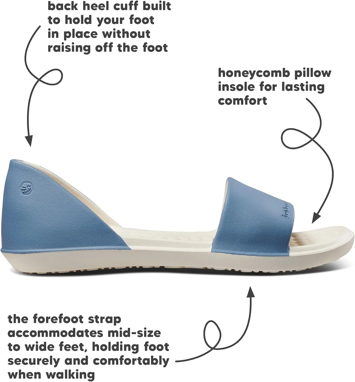 Joybees Women's Friday Flat - Ballet Flats for Women, Cute & Casual Dress Shoes, Comfortable Rubber Foam Sandals for Work, Walking, Waterproof, Non Slip