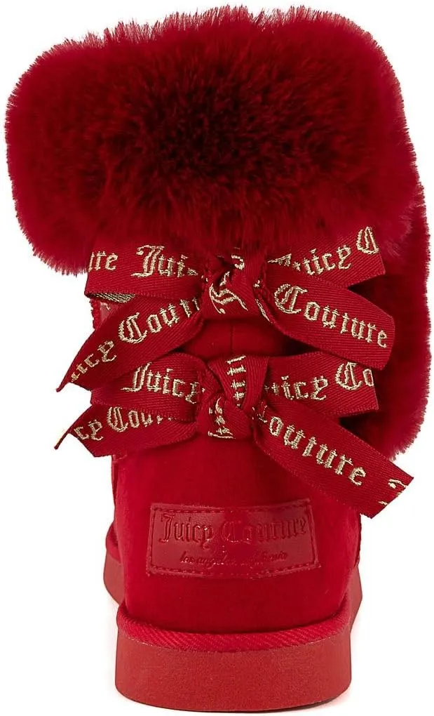 JUICY COUTURE Women's Slip On Winter Snow Boots Warm & Insulated Fur Lining Comfortable Fashion Booties