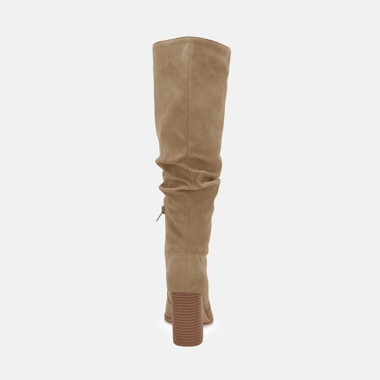 Juliet Holy Womens Knee High Boots Chunky High Heel Square Toe Side Zipper Wide Calf Boot