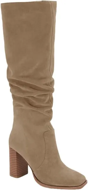 Juliet Holy Womens Knee High Boots Chunky High Heel Square Toe Side Zipper Wide Calf Boot