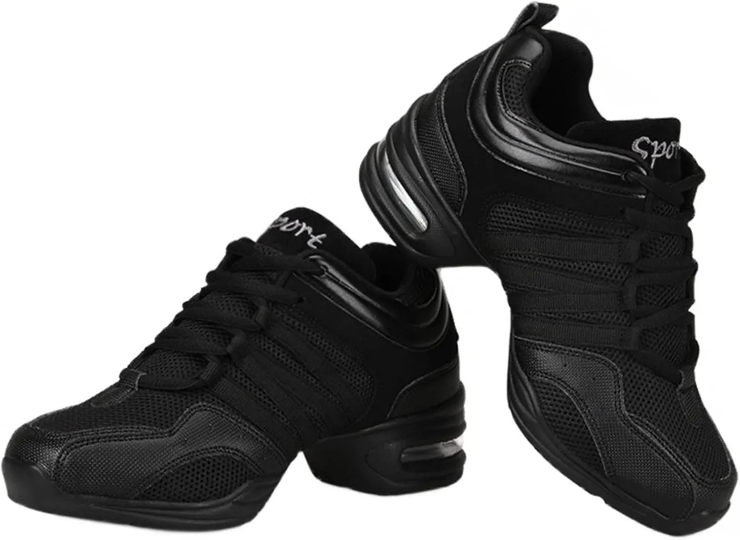 Julymens Women's Jazz Dancing Sneakers Breathable Mesh Lightweight Split Sole Athletic Walking Shoes