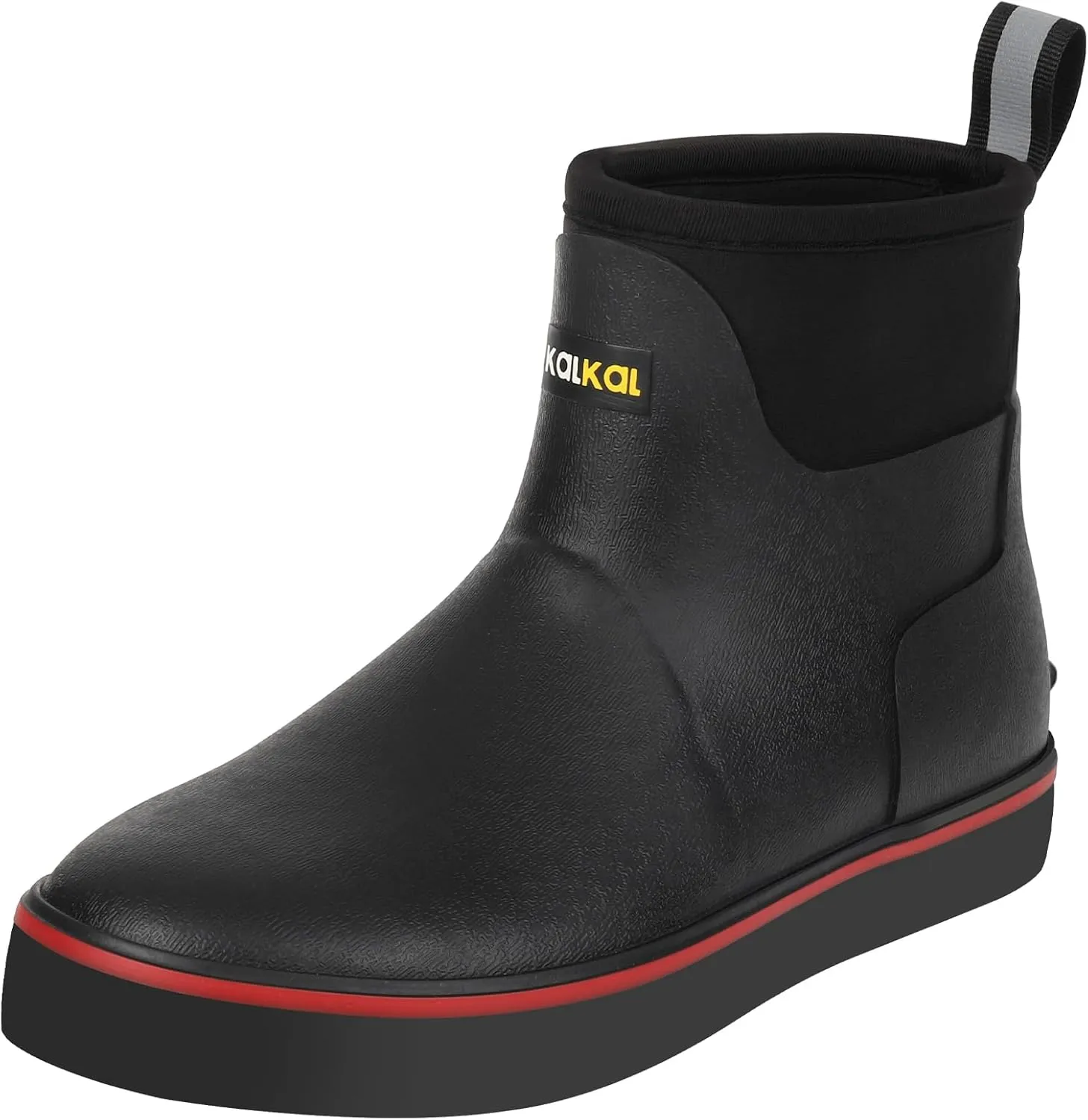 Kalkal Womens Rain Boots Ankle Waterproof Deck Boots, Anti-Slip Girl Boots for Fishing Daily Working Farming