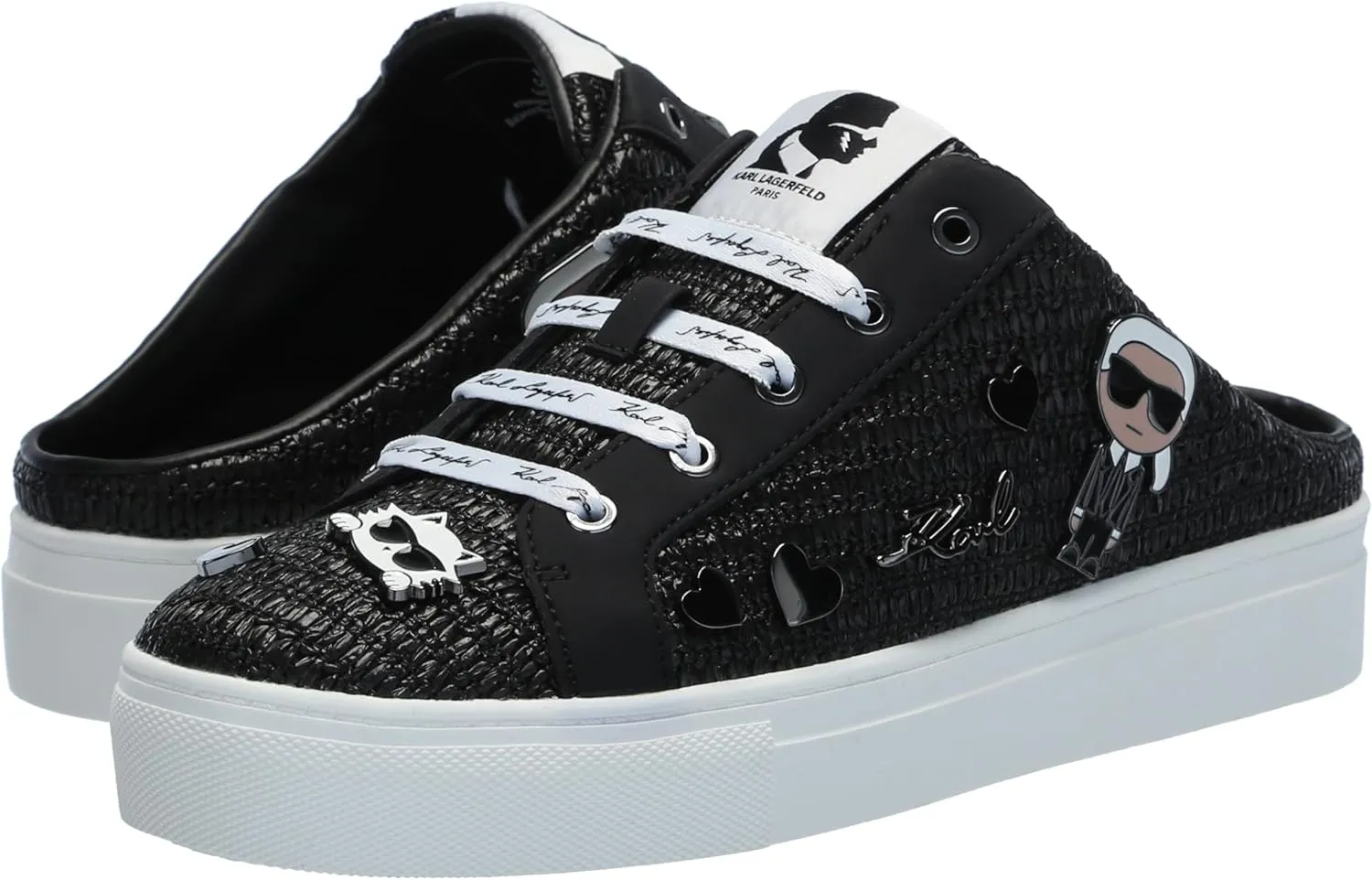 Karl Lagerfeld Paris Women's Cambria Slip on Embellished Sneaker Mule