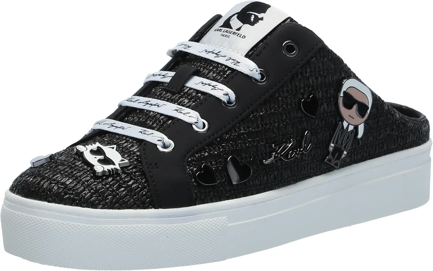 Karl Lagerfeld Paris Women's Cambria Slip on Embellished Sneaker Mule