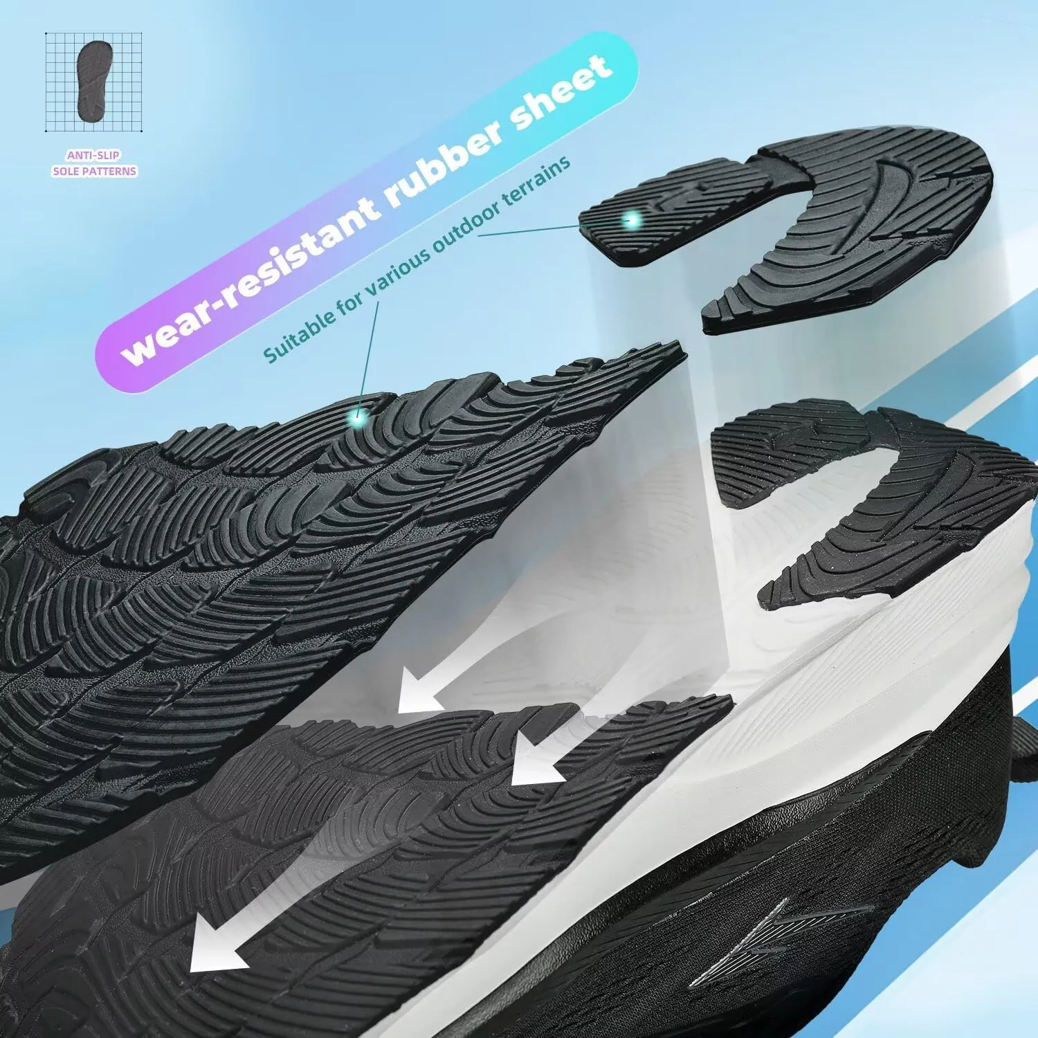 KDN Men's Wide Toe Box Shoes Cushioned Road Running Shoes Non Slip Mens Walking Sneakers for Wide Feet Comfortable Athletic Gym Workout Shoes Wide Width