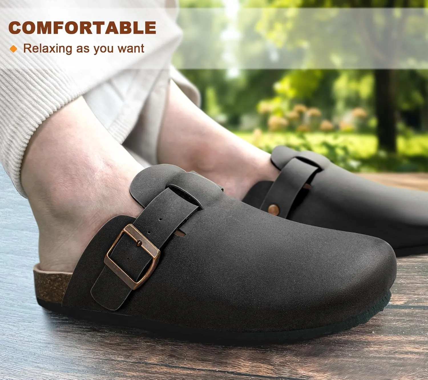 KEMISANT Women Clogs Mules Sandals Slippers Unisex-Crease-Resist Water Proof Upper Cushioned Footbed