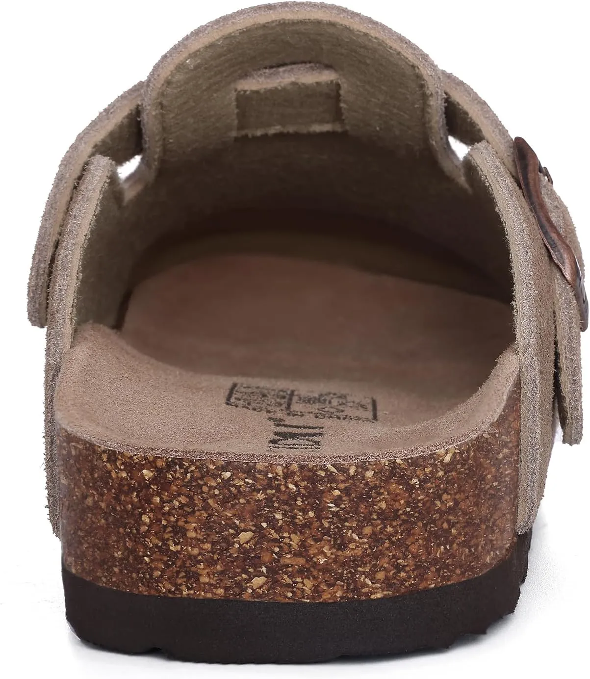 KIDMI Women's Suede Clogs Leather Mules Cork Footbed Sandals Potato Shoes with Arch Support