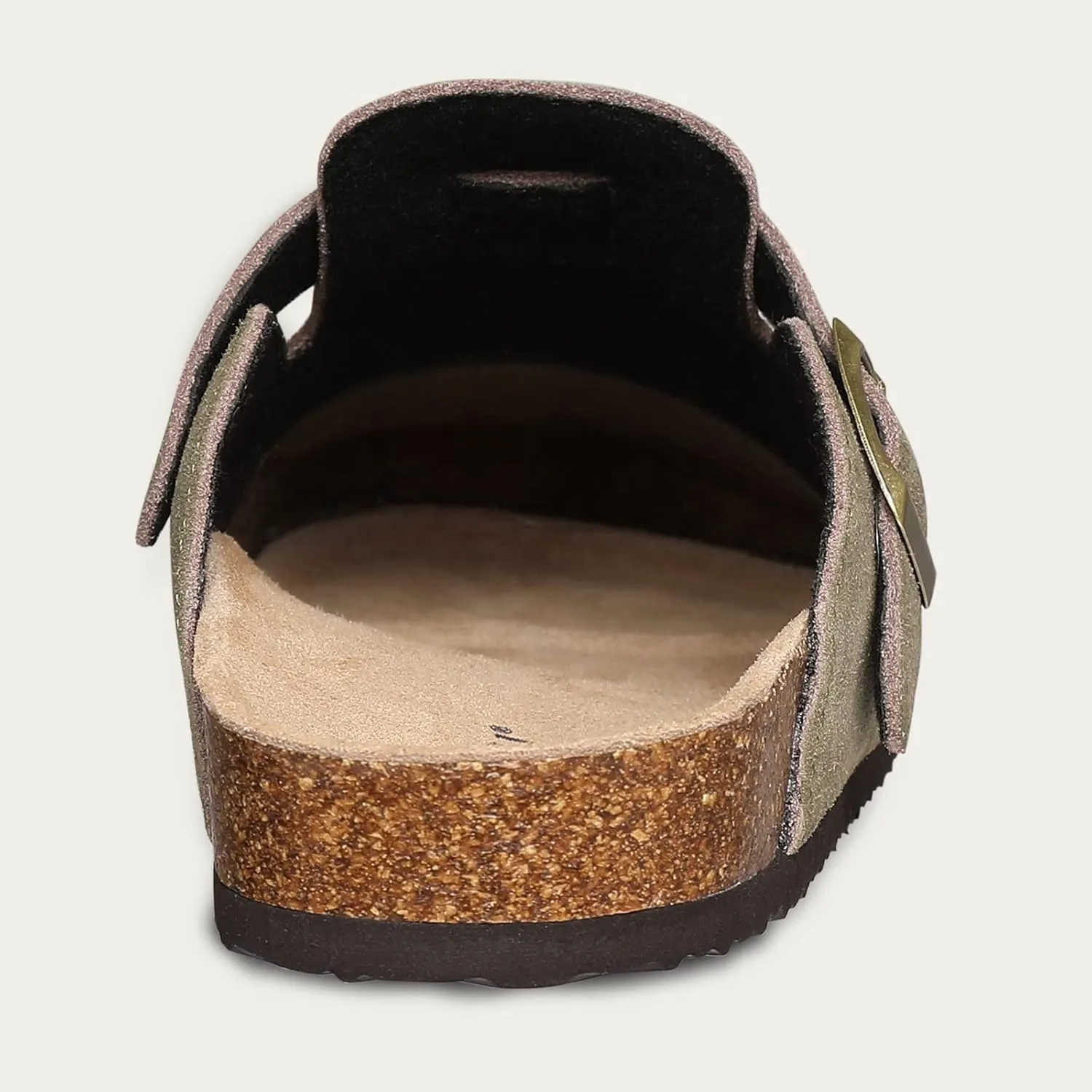 KIDMI Women's Suede Clogs Leather Mules Cork Footbed Sandals Potato Shoes with Arch Support