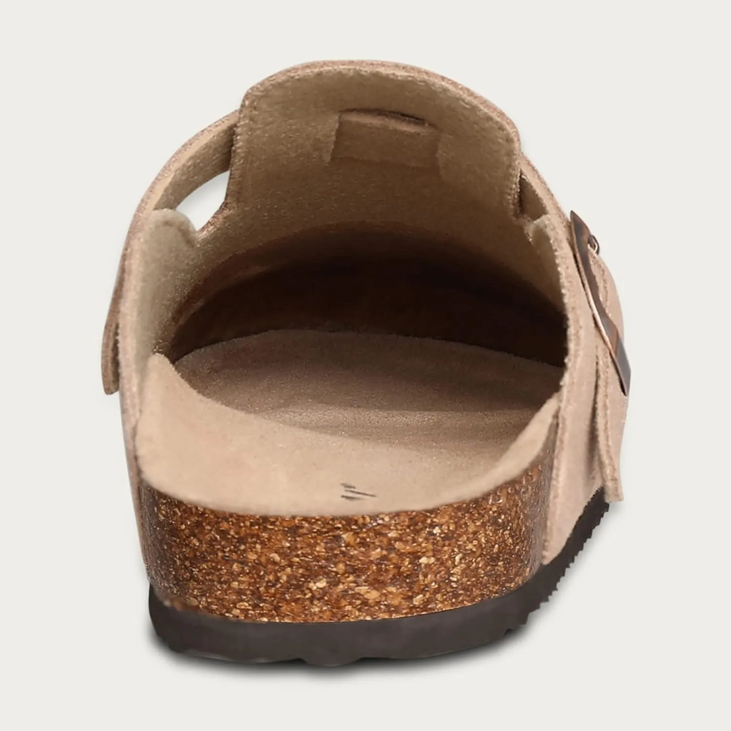 KIDMI Women's Suede Clogs Leather Mules Cork Footbed Sandals Potato Shoes with Arch Support