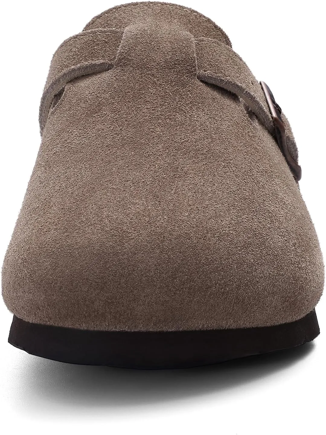 KIDMI Women's Suede Clogs Leather Mules Cork Footbed Sandals Potato Shoes with Arch Support