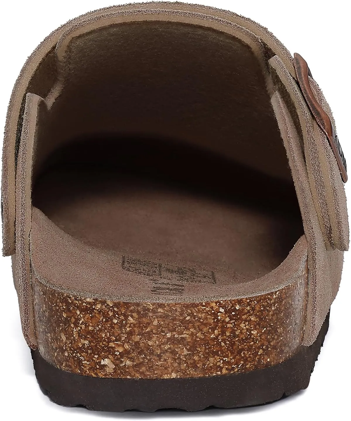 KIDMI Women's Suede Clogs with Adjustable Strap Cork Footbed Leather Mules Slip on Potato Shoes