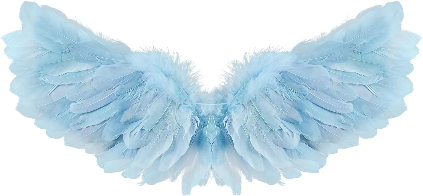 Kids Girls Feather Fairy Wings Princess Stage Show Halloween Costume Angel Wings with Crown and Wand Party Dress Up