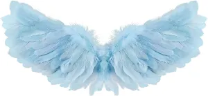Kids Girls Feather Fairy Wings Princess Stage Show Halloween Costume Angel Wings with Crown and Wand Party Dress Up