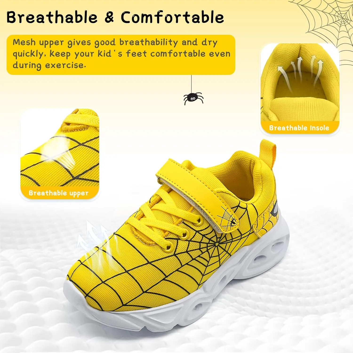 Kids Shoes Toddler Boys Girls Athletic Running Sports Sneakers Non-Slip Lightweight Sneakers Unisex Luminous Sneakers for Toddler/Little Kid