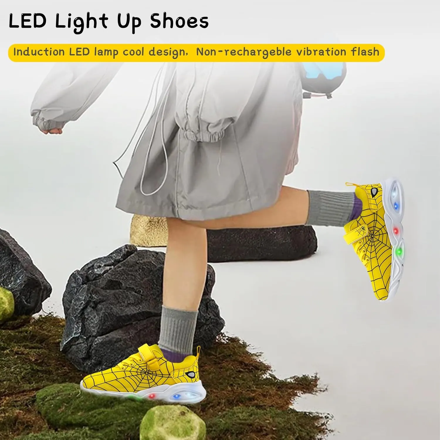 Kids Shoes Toddler Boys Girls Athletic Running Sports Sneakers Non-Slip Lightweight Sneakers Unisex Luminous Sneakers for Toddler/Little Kid