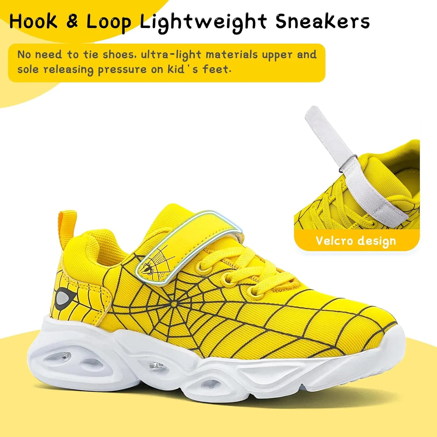 Kids Shoes Toddler Boys Girls Athletic Running Sports Sneakers Non-Slip Lightweight Sneakers Unisex Luminous Sneakers for Toddler/Little Kid