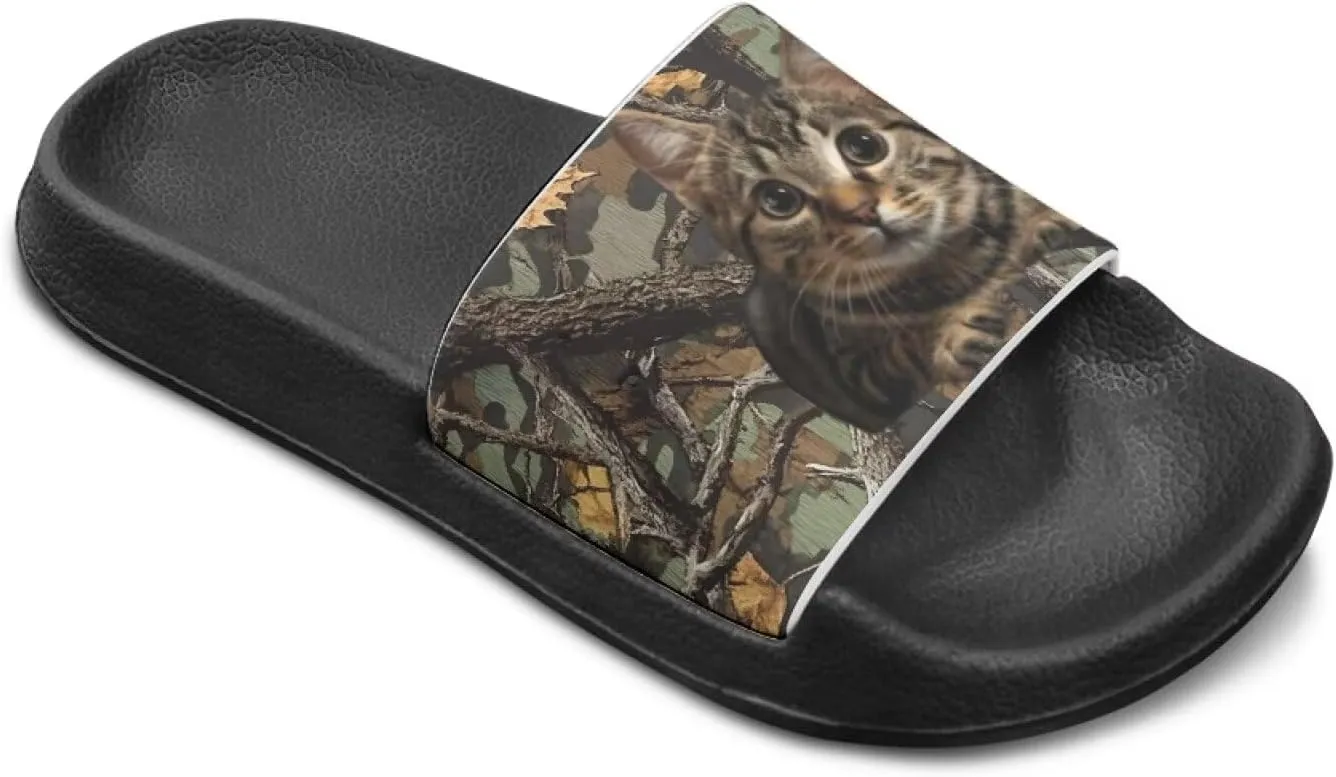 Kids Slide Sandals Cat Themed Anti-Slip Girls Boys Sandals for Beach