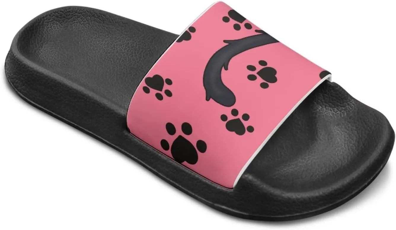 Kids Slide Sandals Cat Themed Anti-Slip Girls Boys Sandals for Beach
