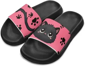 Kids Slide Sandals Cat Themed Anti-Slip Girls Boys Sandals for Beach