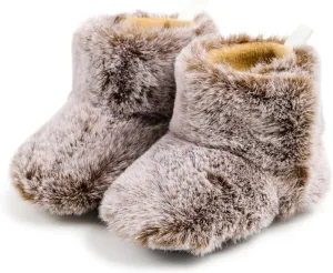 KIDSUN Infant Baby Boy Girl Cozy Fleece Bootie Newborn Stay On Slipper Winter Warm Gripper Non-Slip Crib Shoes