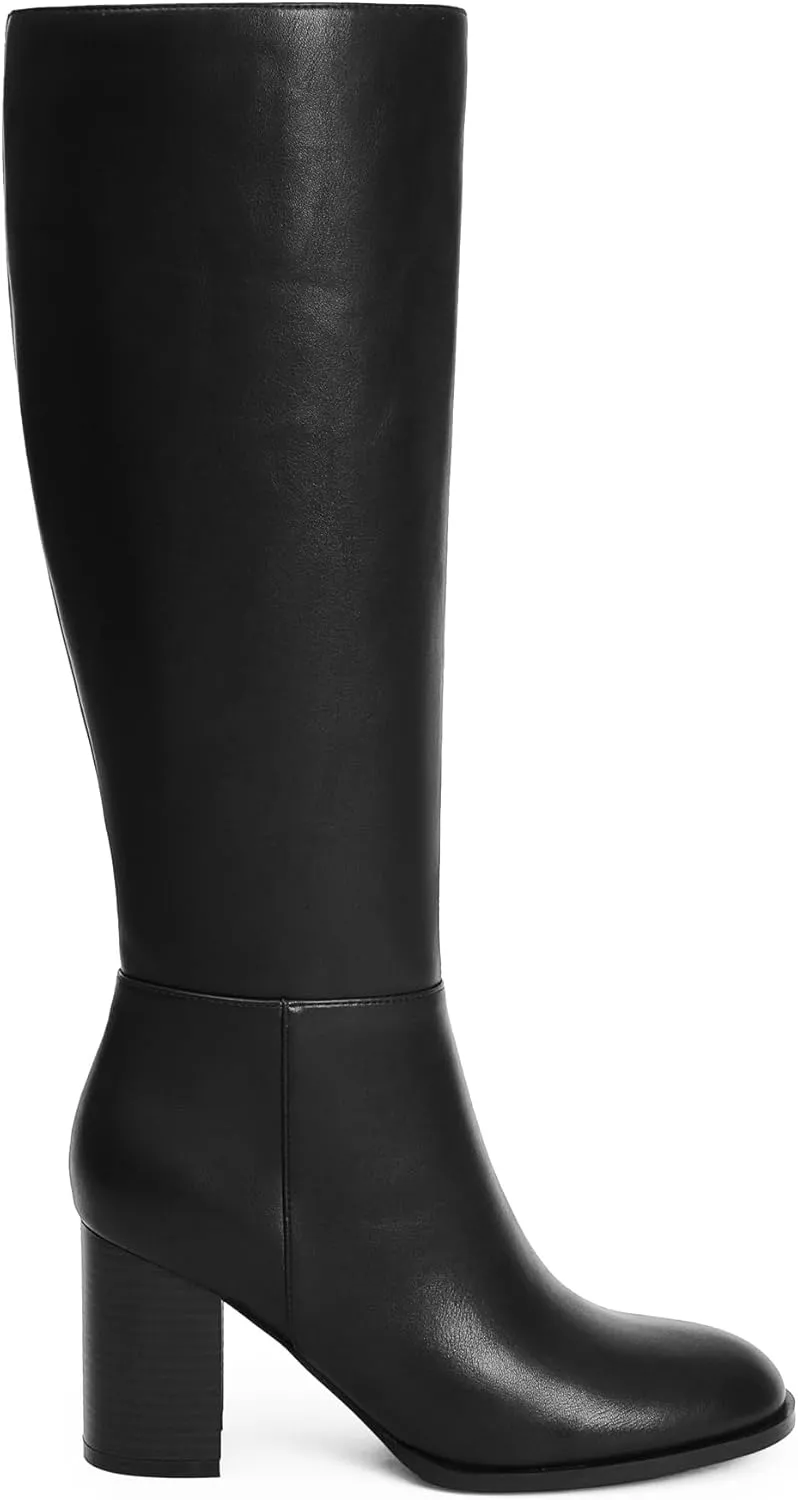 Knee High Boots for Women Round Toe Block Heel Tall Boots Womens Fall Fashion Long Boots