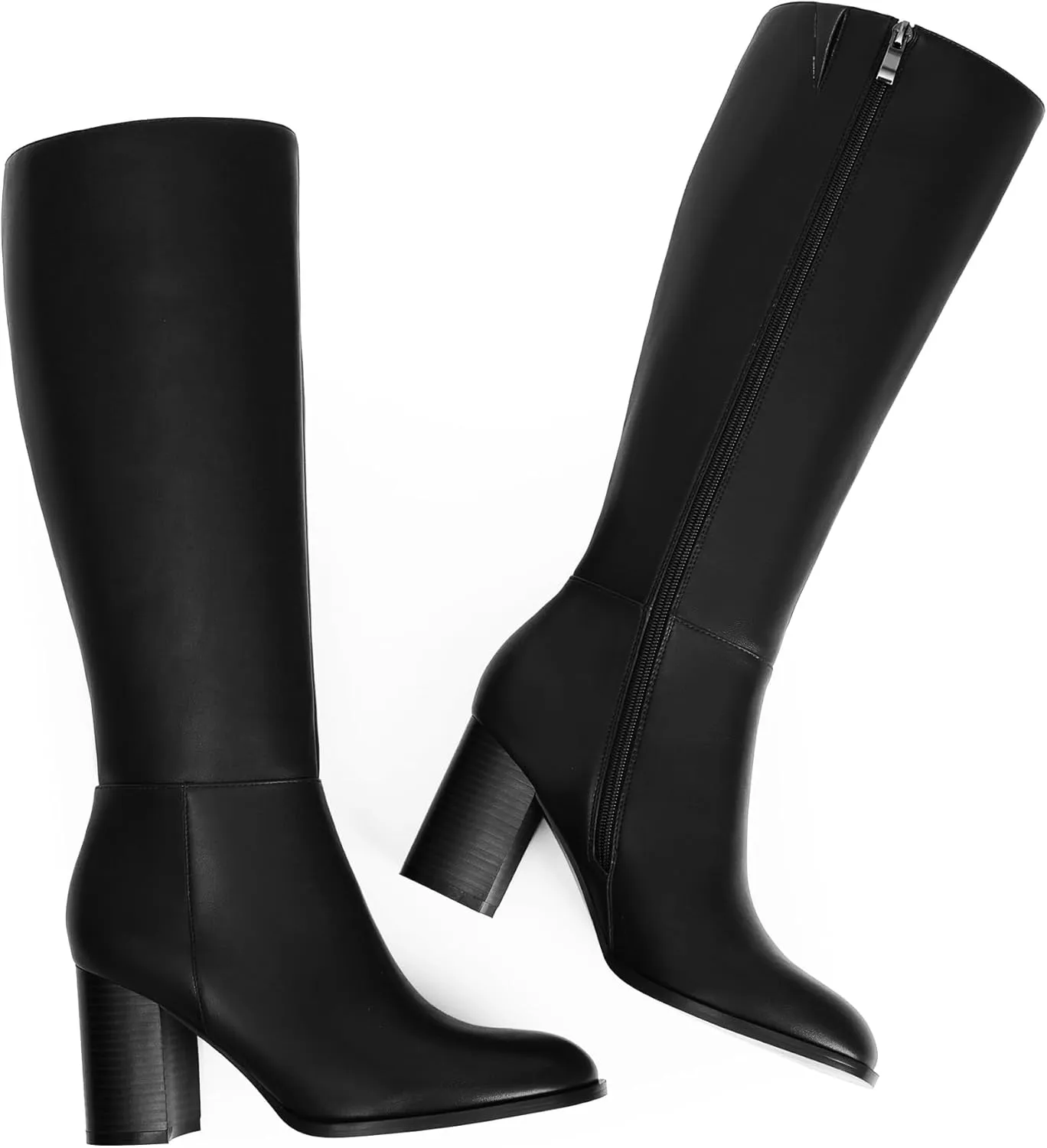 Knee High Boots for Women Round Toe Block Heel Tall Boots Womens Fall Fashion Long Boots