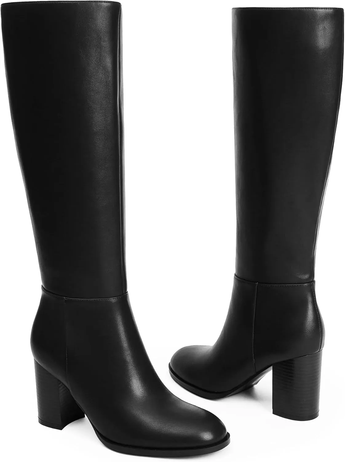 Knee High Boots for Women Round Toe Block Heel Tall Boots Womens Fall Fashion Long Boots