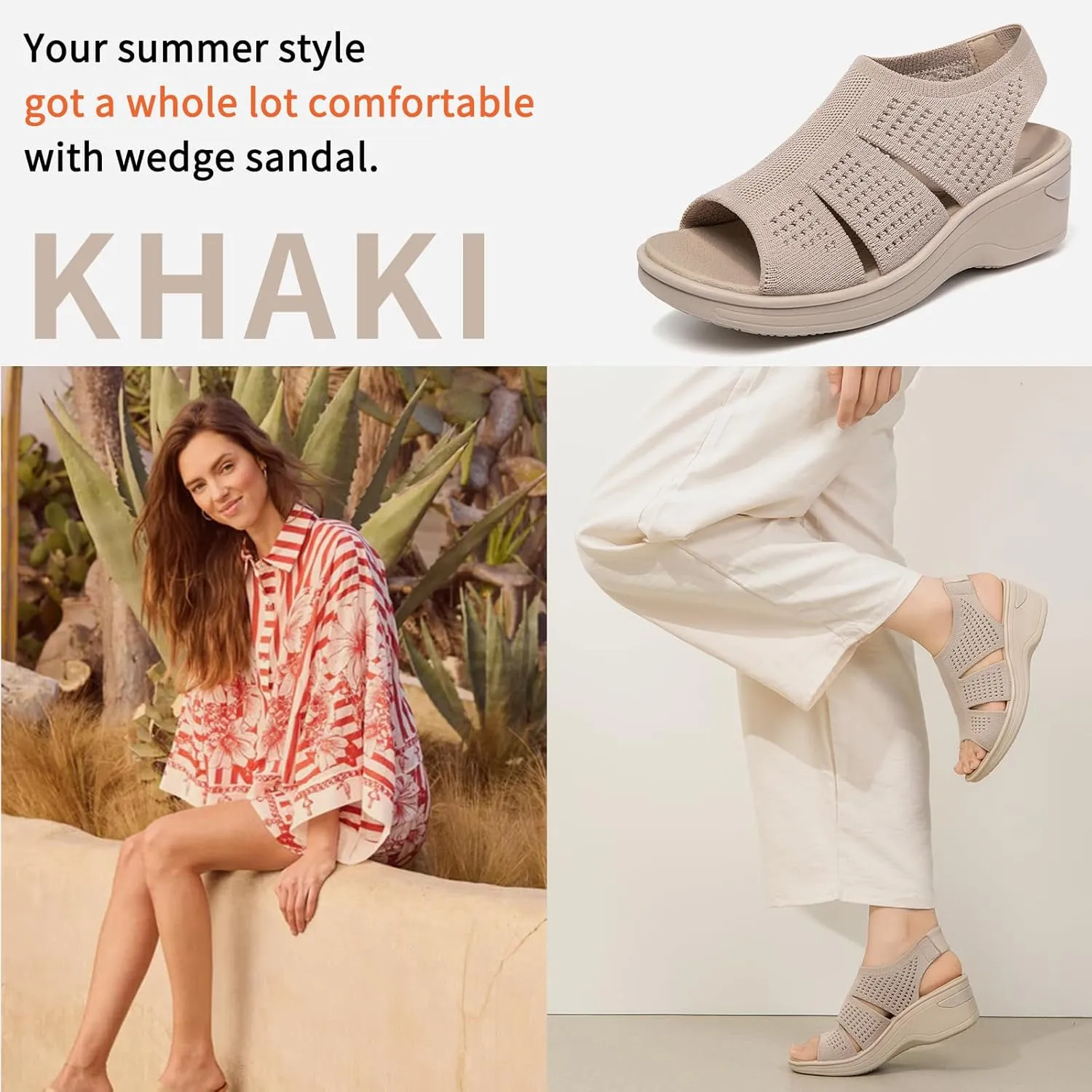 KOIMED Women's Comfortable Platform Walking Sandals With Memory Foam Open Toe Lightweight Breathable Soft Mesh Washable For Summer Travel Casual Beach Outdoor Sport