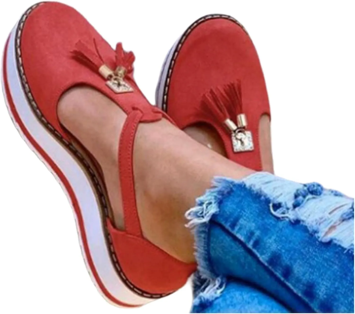 Ladmiple Sneakers For Women Walking Shoes Slip On Loafers Comfortable Fashion Dressy Casual Summer Low Top Flats Shoes
