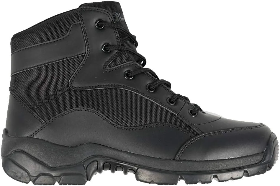 LAPG BFD Core Men's Black Tactical Boots, 6 Inch Full Grain Leather Duty Boots, Work Hiking Combat Boots for Men