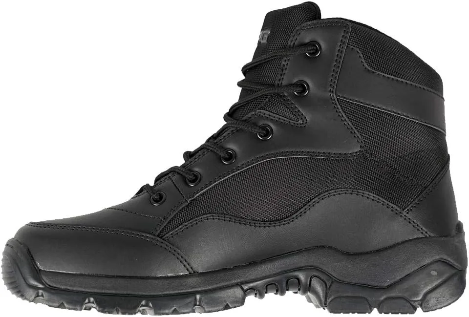 LAPG BFD Core Men's Black Tactical Boots, 6 Inch Full Grain Leather Duty Boots, Work Hiking Combat Boots for Men