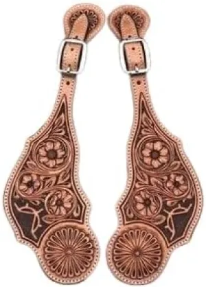 Leather Western Horse Spur Straps Handmade Genuine Tooled for Horse Riders Set of 2 Single Boots Equipment for Men-Women Craft Hardware Buckle TACK Basket Sport Equestrian Horse Spurs for Riding,SPR04