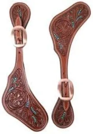 Leather Western Horse Spur Straps Handmade Genuine Tooled for Horse Riders Set of 2 Single Boots Equipment for Men-Women Craft Hardware Buckle TACK Basket Sport Equestrian Horse Spurs for Riding,SPR90