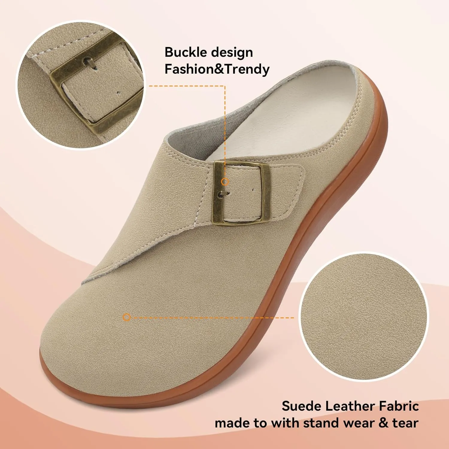 LeIsfIt Womens Wide Clogs Adjustable Diabetic Mules Slip on Clog Slippers for Swollen Edema Feet Wide Width Mules Potato Shoes