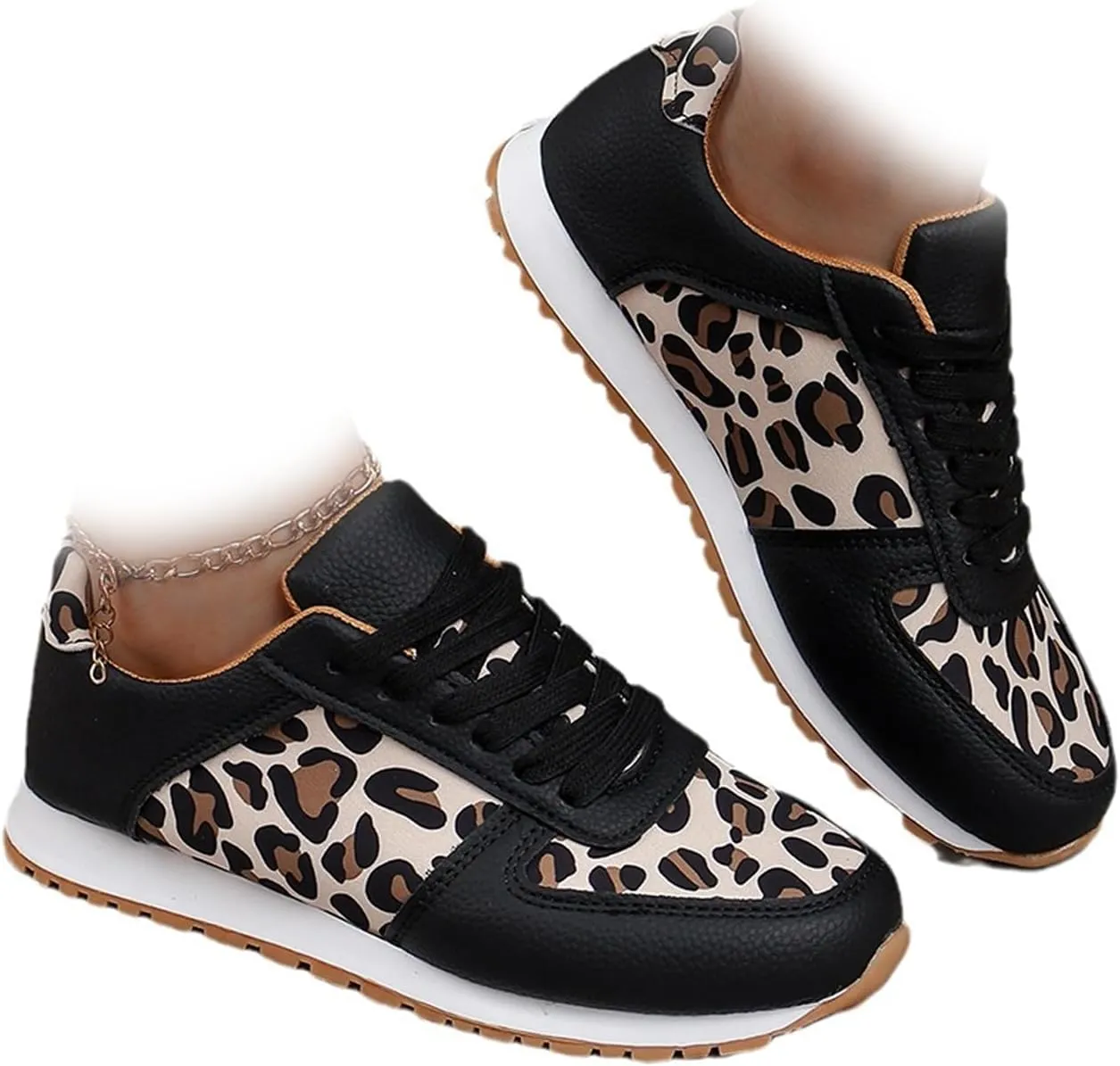 Leopard Print Orthopedic Sneakers,Orthopedic Arch Support Walking Shoes,Orthotic Fashion Sneakers