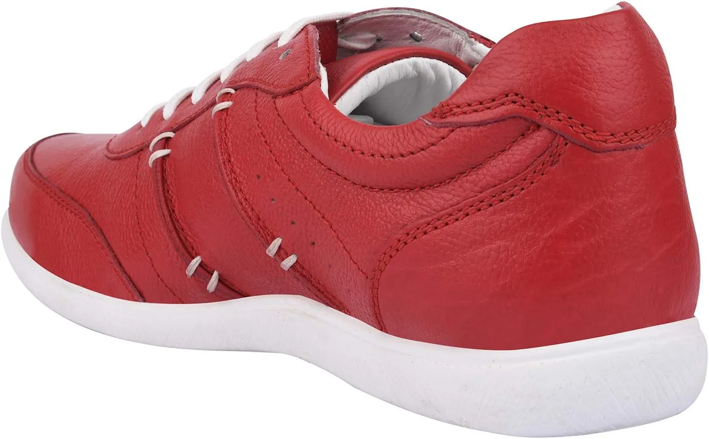 LIBERTYZENO Mens Genuine Leather Adults Cushioned Casual Lace Up Shoes for Prom Graduation