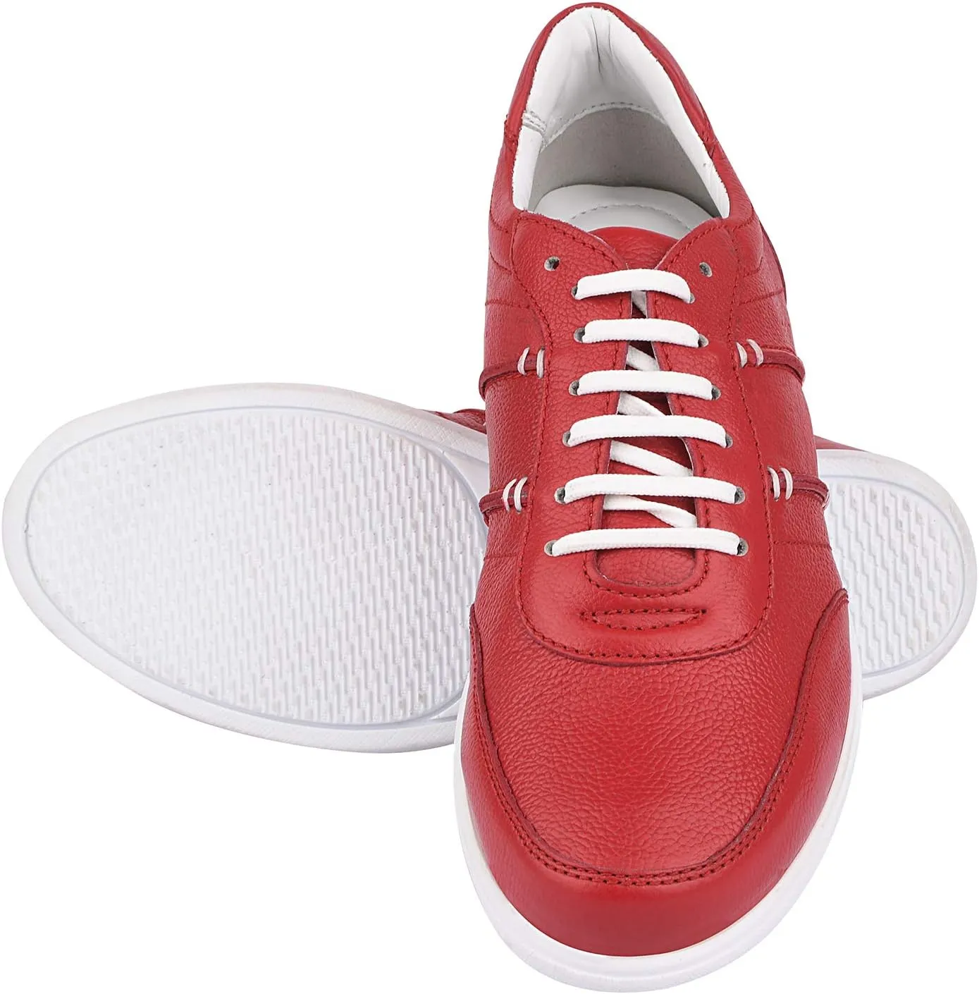 LIBERTYZENO Mens Genuine Leather Adults Cushioned Casual Lace Up Shoes for Prom Graduation