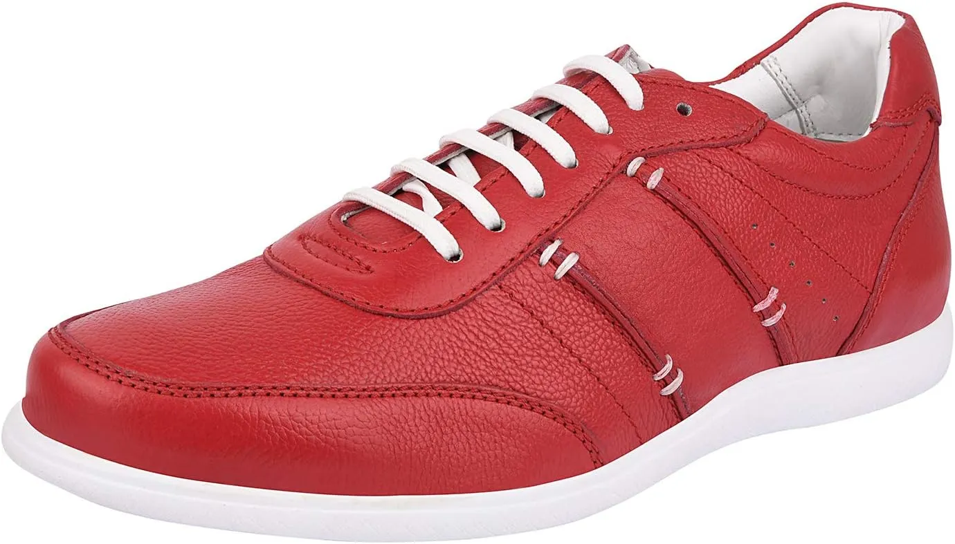 LIBERTYZENO Mens Genuine Leather Adults Cushioned Casual Lace Up Shoes for Prom Graduation