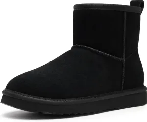 Litfun Suede Mini Boots for Women Winter Warm Fuzzy Boots Comfort Snow Boots with Fur Lined