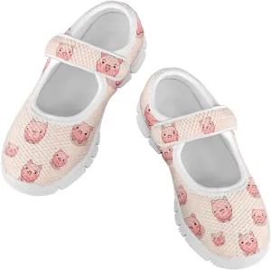 Little Girls Pig Mary Janes Shoes Ballerina Ballet Flats Dress Barefoot Shoe Wedding Party Sandals