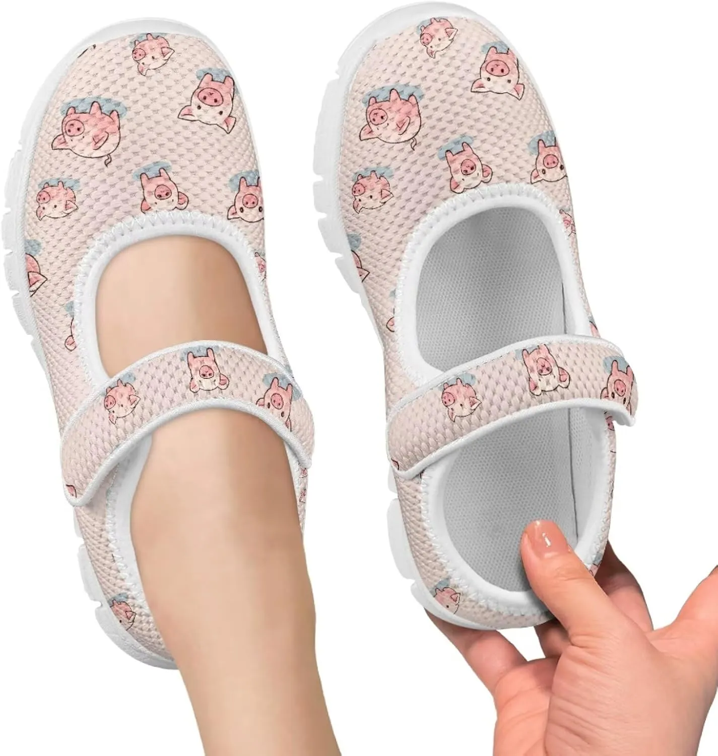 Little Girls Pig Mary Janes Shoes Ballerina Ballet Flats Dress Barefoot Shoe Wedding Party Sandals