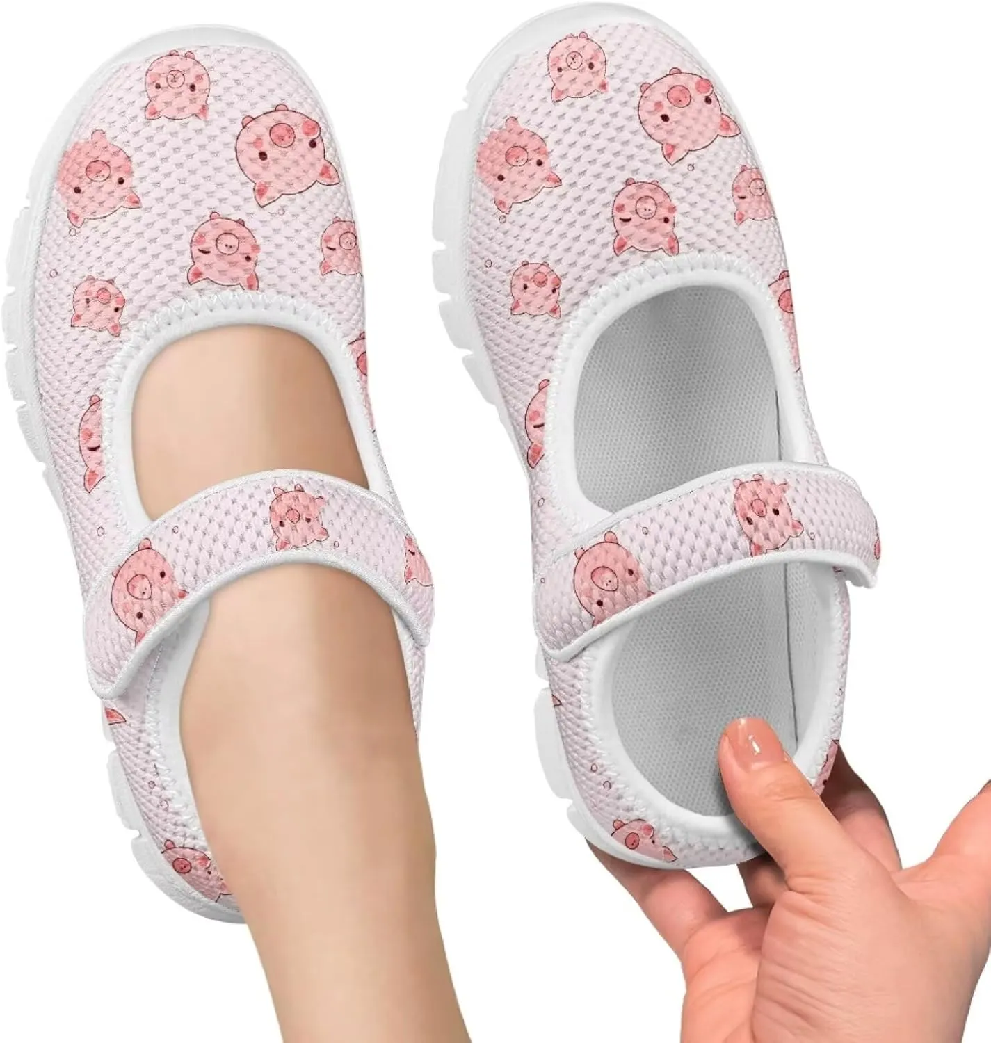 Little Girls Pig Mary Janes Shoes Ballerina Ballet Flats Dress Barefoot Shoe Wedding Party Sandals
