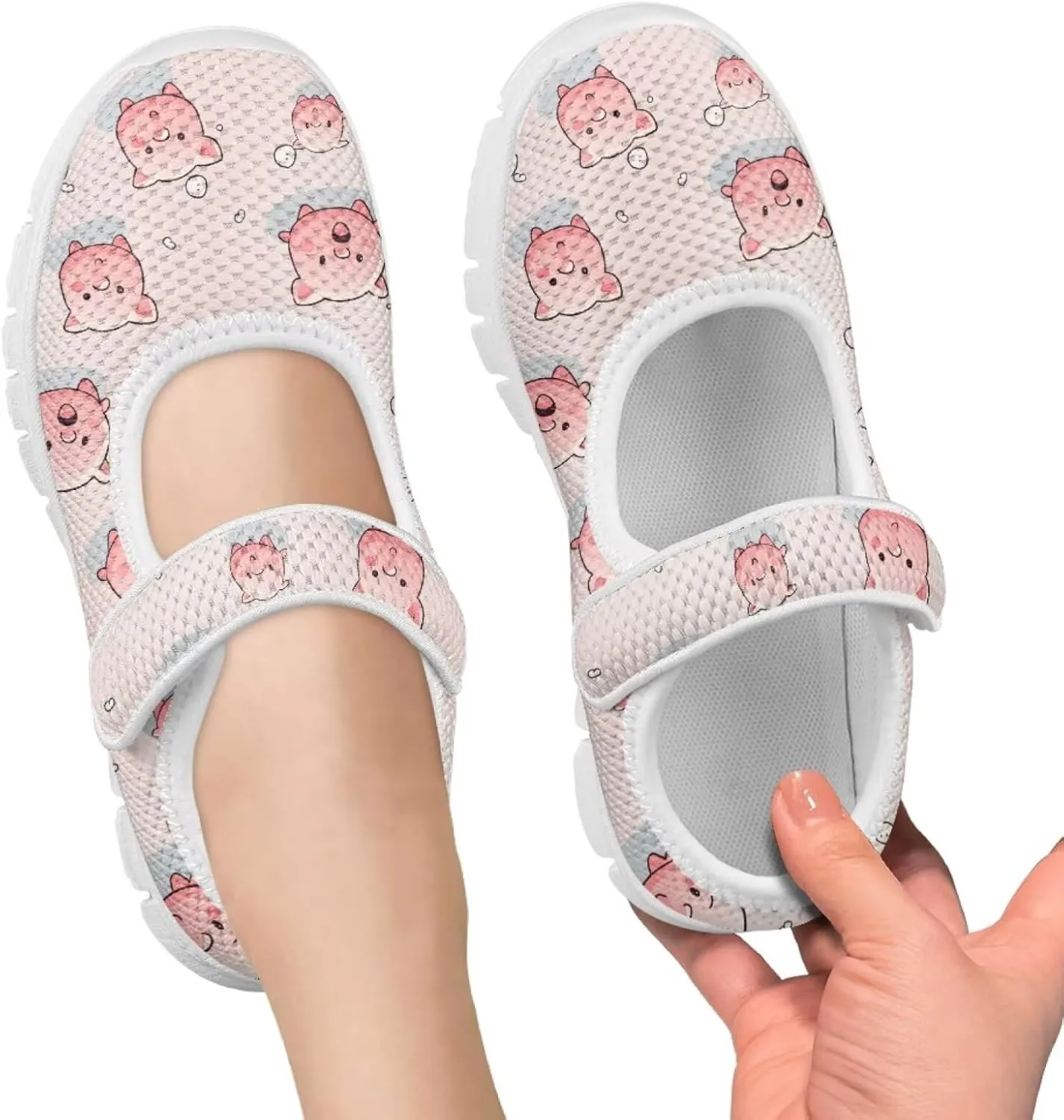 Little Girls Pig Mary Janes Shoes Ballerina Ballet Flats Dress Barefoot Shoe Wedding Party Sandals
