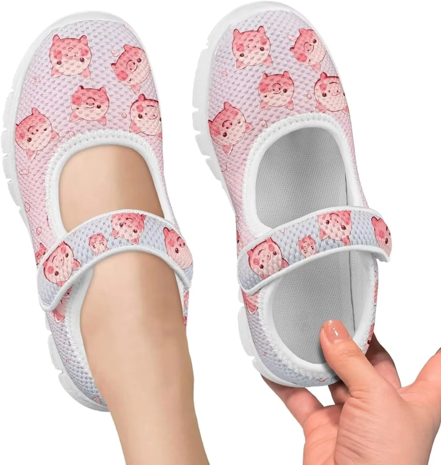 Little Girls Pig Mary Janes Shoes Ballerina Ballet Flats Dress Barefoot Shoe Wedding Party Sandals