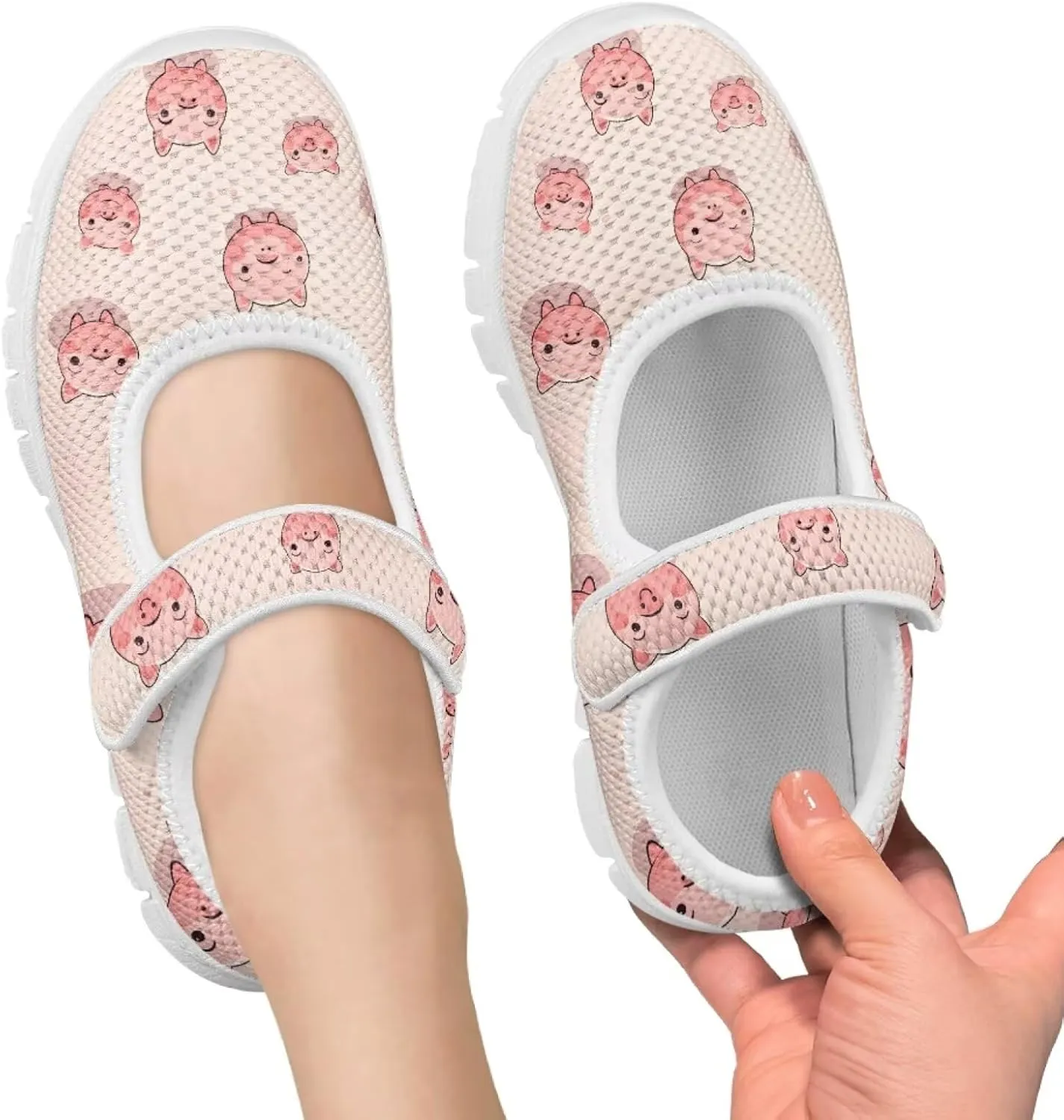 Little Girls Pig Mary Janes Shoes Ballerina Ballet Flats Dress Barefoot Shoe Wedding Party Sandals