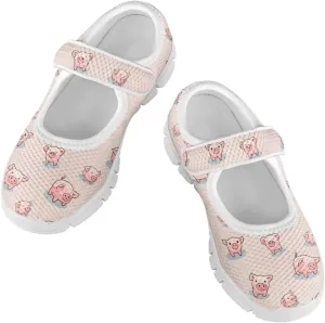 Little Girls Pig Mary Janes Shoes Ballerina Ballet Flats Dress Barefoot Shoe Wedding Party Sandals