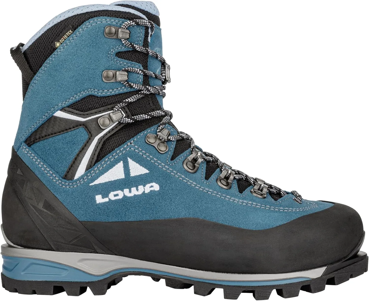 LOWA Womens Alpine Expert II GTX Suede Textile Turquoise Ice Blue Boots 5.5 US