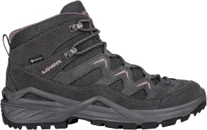 LOWA Womens Sirkos Evo GTX Mid Suede Textile Graphite Brown Rose Boots 7 US