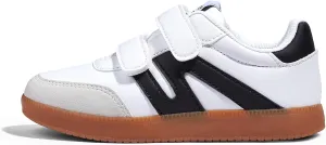 LUCKY STEP Kids Classic Retro Gum Sole Fashion Sneakers School Tennis Skate Shoes Girls Boys Hook and Loop Walking Casual Toddler Footwear Anti Slip Trainers